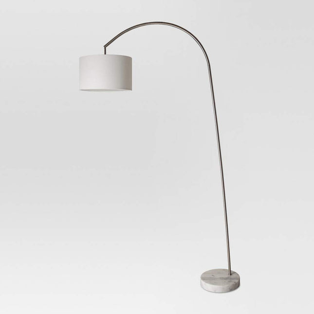 Project 62 Avenal Shaded Arc with Marble Base Floor Lamp, Nickel