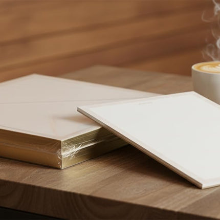 Bahazont Elegant Notes Premium Desktop Notepad, 10 x 8 Inch, Luxury Gold Foil Edge Writing Pad, White Paper with Decorative Border, 140 Sheets Each, 3-Pack