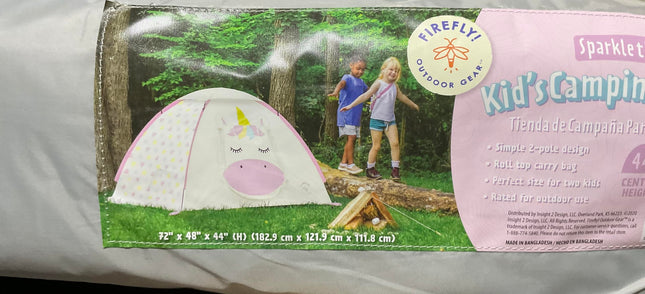 Firefly! Outdoor Gear Unicorn Kids Camping Tent, 2-Person, Pink and White