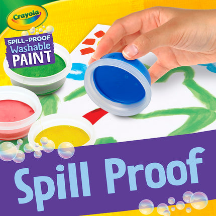 Crayola Spill Proof Paint Set - Toddler Stocking Stuffer, Washable Paint for Kids, Includes Paint Brush & Paper, No Drip, Less Mess Arts & Crafts, Ages 3+