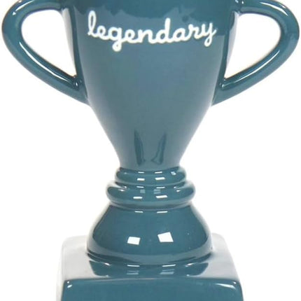 Legendary Ceramic Trophy Cup for Dad - Unique Desktop Organizer & Gift for Father's Day, Birthdays, and Special Occasions - Durable Teal Ceramic Design