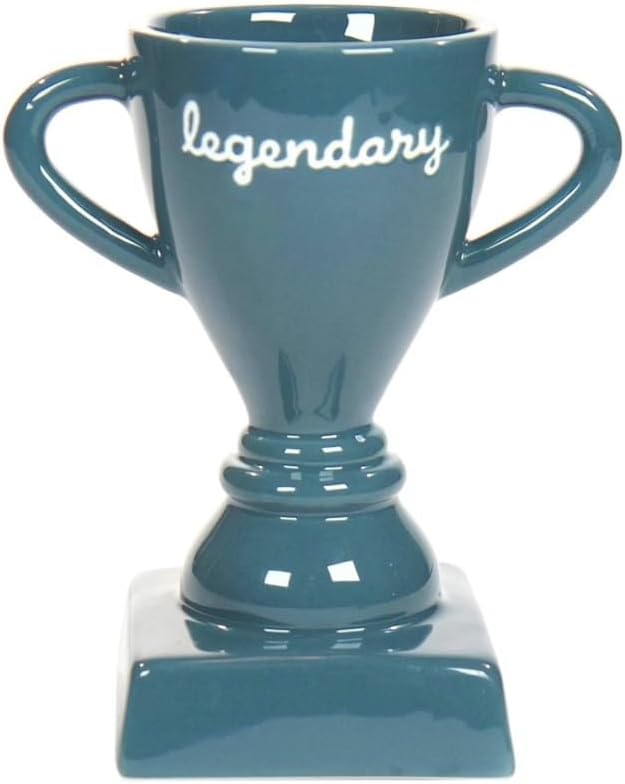 Legendary Ceramic Trophy Cup for Dad - Unique Desktop Organizer & Gift for Father's Day, Birthdays, and Special Occasions - Durable Teal Ceramic Design