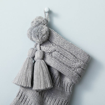 Hearth & Hand with Magnolia Holiday Stocking Collection (Gray Cable Knit)