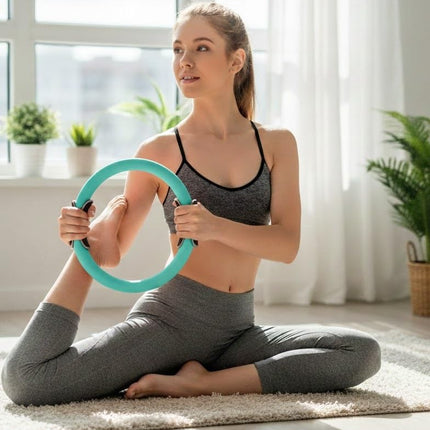 Exercise Weight Ring for Full Body Workout, 10 lb Resistance Training Ring Non-Slip Silicone Surface, 12 Inch Diameter, Teal Blue