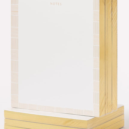 Bahazont Elegant Notes Premium Desktop Notepad, 10 x 8 Inch, Luxury Gold Foil Edge Writing Pad, White Paper with Decorative Border, 140 Sheets Each, 3-Pack