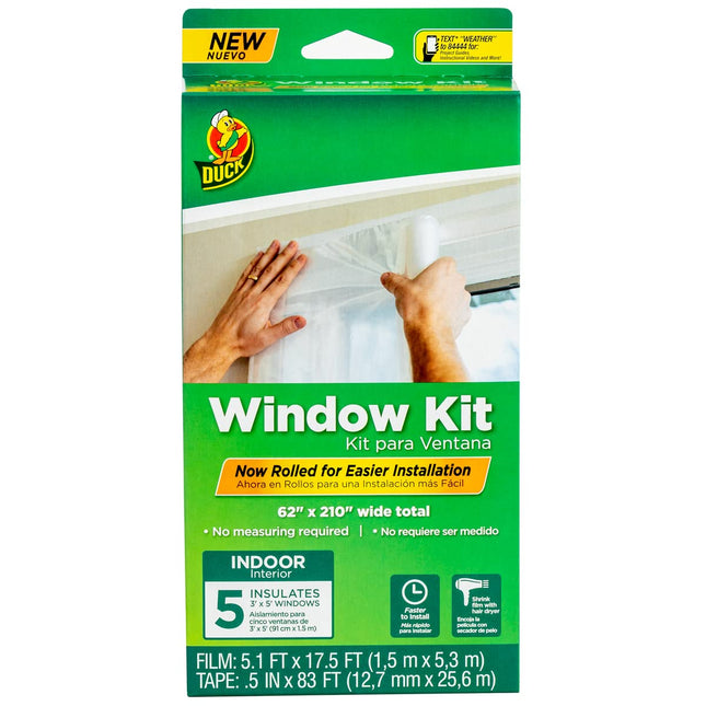 Duck Brand Rolled Window Insulation Kit: 62 in. x 210 in. (Clear) / 5 pieces