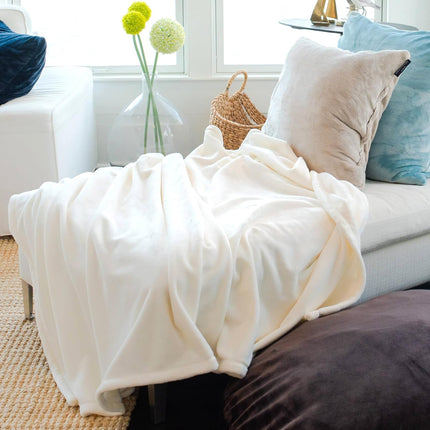 American Blanket Company Luster Loft Fold-over Infant Blanket - Cream 30"x40"