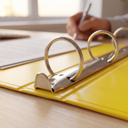 Premium 1-Inch 3-Ring View Binder, PVC-Free Yellow, Durable Round Rings, Clear Pockets, Holds 220 Sheets, Heavy Duty for School Office Home, 6 Pack