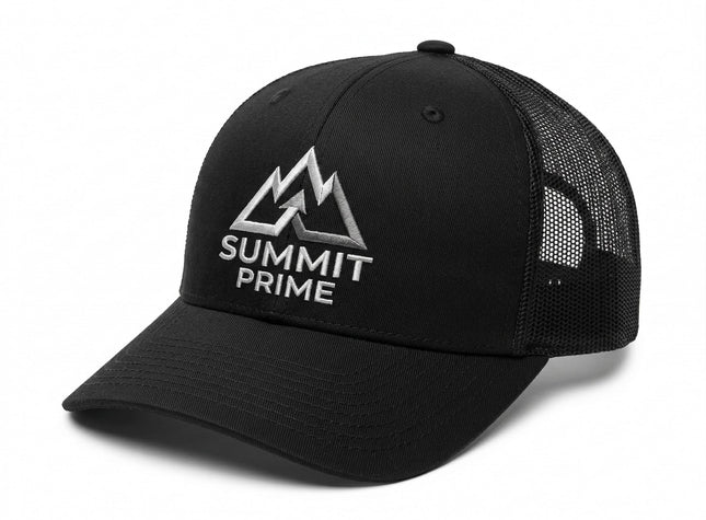 Summit Prime Baseball Hat - Premium Outdoor Snapback Cap, Adjustable Hiking Camping Baseball Hat for Men Women - Breathable Outdoor & Casual Headwear- One Size Black