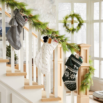 Hearth & Hand with Magnolia Holiday Stocking Collection (Gray Cable Knit)