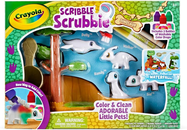 Crayola Scribble Scrubbie Pets Dinosaur Waterslide, Dinosaur Toys for Kids, Pet