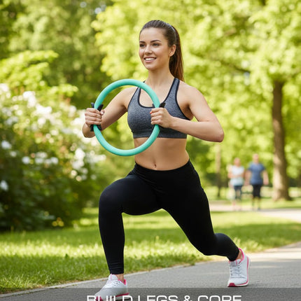 Exercise Weight Ring for Full Body Workout, 10 lb Resistance Training Ring Non-Slip Silicone Surface, 12 Inch Diameter, Teal Blue