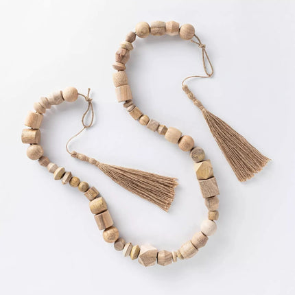 96" Decorative Wooden Bead Garland Natural - Threshold Designed with Studio McGee