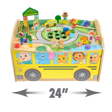 CoComelon Wheels on The Bus Wooden Activity Table, Recycled Wood, Officially