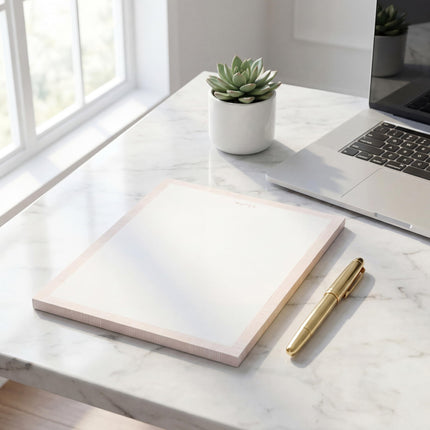 Bahazont Elegant Notes Premium Desktop Notepad, 10 x 8 Inch, Luxury Gold Foil Edge Writing Pad, White Paper with Decorative Border, 140 Sheets Each, 3-Pack