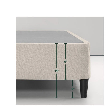 Spa Sensations By Zinus 9" Metal Smart Box Spring, Mattress Foundation, Twin