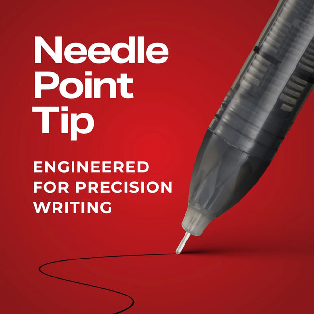 Sharpie Rollerball Pen Needle Point (0.5mm) Precision Pen Blue Ink 12 Count