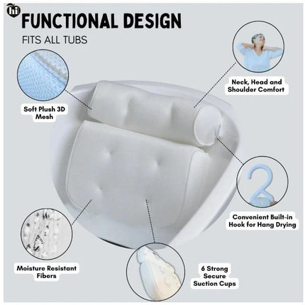 Hi Peach Layne Comfort Cloud Bath Pillow  White (1.76 lbs)