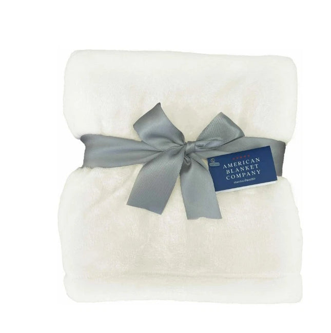 American Blanket Company Luster Loft Fold-over Infant Blanket - Cream 30"x40"