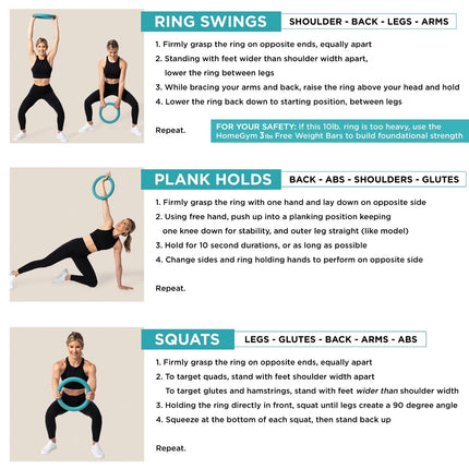 2 X HomeGym Exercise Weight Ring Resistance Training Tone and Strengthen 10 lbs