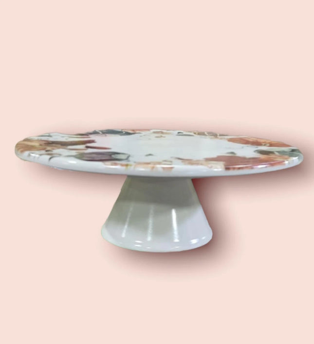 Threshold -12" Fall Stoneware Pumpkin Cake Stand White