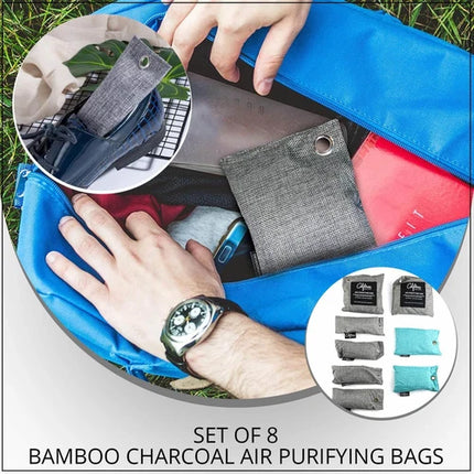 9 Packs Activated Charcoal Odor Absorber Nature Fresh Bamboo Air Purifying Bag