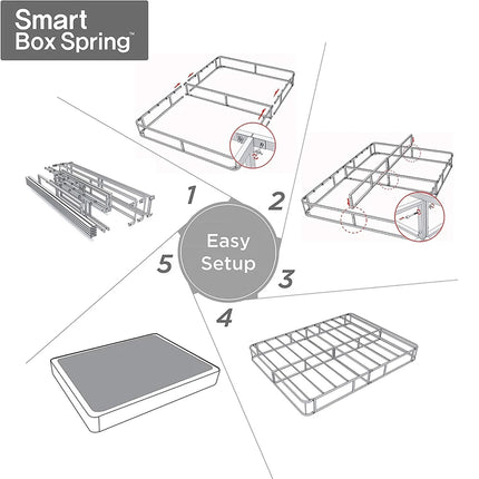 Spa Sensations By Zinus 9" Metal Smart Box Spring, Mattress Foundation, Twin